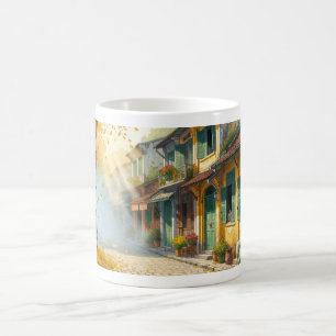 Hanoi Herfst Café & Steegje Aquarel Kunstprint Koffiemok