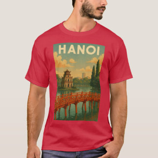 Hanoi Hoan Kiem Lake and Red Bridge Vietnam girl T-shirt