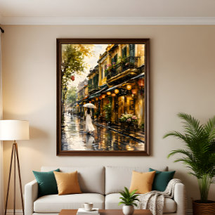 Hanoi Oude Wijk Aquarel Muur Kunstprint Poster