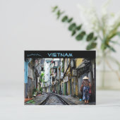 Hanoi Train Street Vietnam Briefkaart (Staand voorkant)