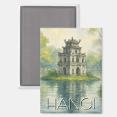 Hanoi Turtle Tower Vietnam Reizen Magneet (Voorkant / Achterkant)