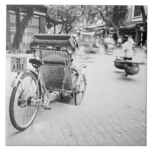 Hanoi Vietnam, Cyclo in Old Hanoi Tegeltje