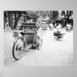 Hanoi Vietnam, Cyclo in Oud Hanoi Poster