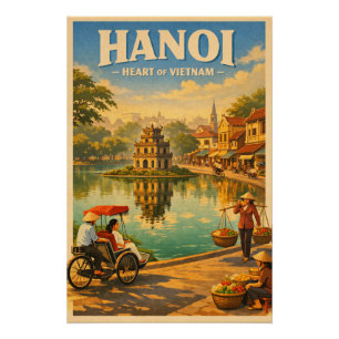 Hanoi, Vietnam, in klassieke retro-reisstijl Perfect Poster