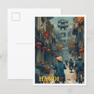Hanoi Vietnam  Kunst Reizen Illustratie Briefkaart