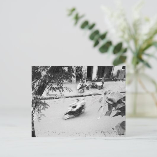 Hanoi Vietnam, Motorfiets in Old Hanoi Briefkaart (Staand voorkant)