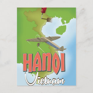 Hanoi Vietnam Reisposter Briefkaart