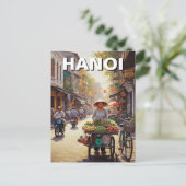 Hanoi Vietnam straatverkoper Briefkaart (Staand voorkant)