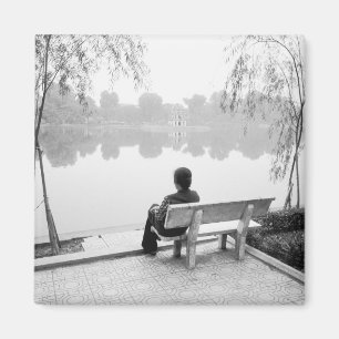 Hanoi Vietnam, Uitzicht op Hoan Kiem-meer (NR) Magneet