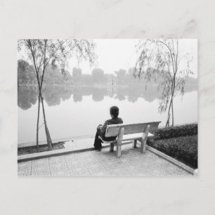 Hanoi Vietnam, Uitzicht van het Hoan Kiem Lake (NR Briefkaart