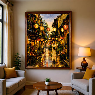 Hanoi Vietnam Vieux Quartier Art mural aquarelle