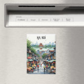Hanoi Vietnam Waterverf Magneet (Insitu (Vaatwasser))