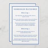 Hanoukka Blessings Hebrew Anglais Guide Cartes (Devant / Derrière)