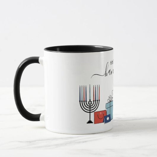 Hanoukka Cadeaux & Menorah Holiday Coffee Mug (Gauche)