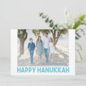 Hanoukka Carte photo heureux et bleu neigeux (Debout devant)