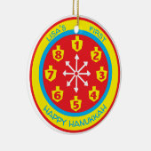 Hanoukka Chanukah COLORÉ 8 NUITS CRAZY Ornement (Droite)