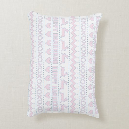 Hanoukka Coussin "Hoppy Hanoukka" rose/bleu (Dos(Vertical))