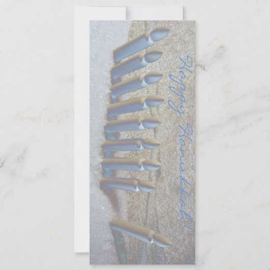 Hanoukka dans la neige! carte plate sur papier mét (Devant)