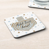 Hanoukka Dessous de verre Blue & Brown Dreidel & S (Côté gauche)