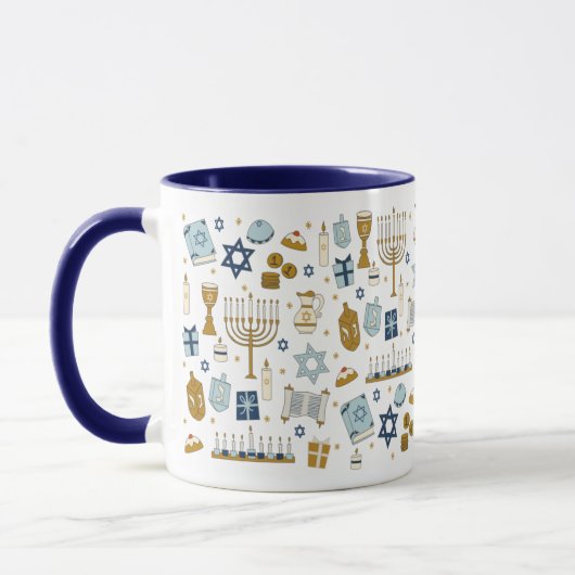 Hanoukka Doodles mignon Mug illustré (Gauche)