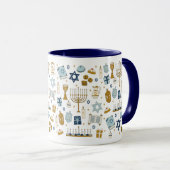 Hanoukka Doodles mignon Mug illustré (Devant droit)