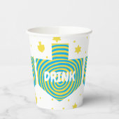 Hanoukka Dreidel Swirl 8 oz. Gobelets en papier (Gauche)