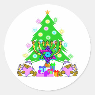 Hanoukka et autocollant de Noël