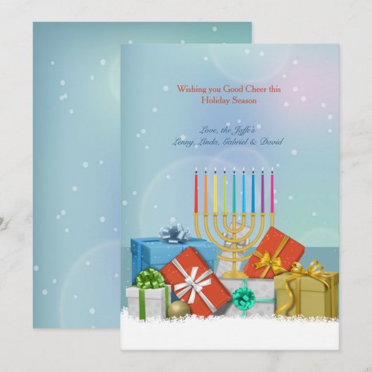 Hanoukka et carte de vacances de Noël (Devant / Derrière)