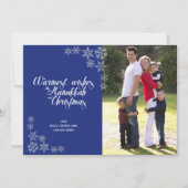 Hanoukka et Noël Carte photo moderne bleu (Devant)