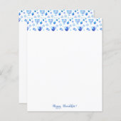 Hanoukka Festival Party Blue Orament papier plat (Devant / Derrière)