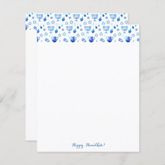 Hanoukka Festival Party Blue Orament papier plat (Devant / Derrière)