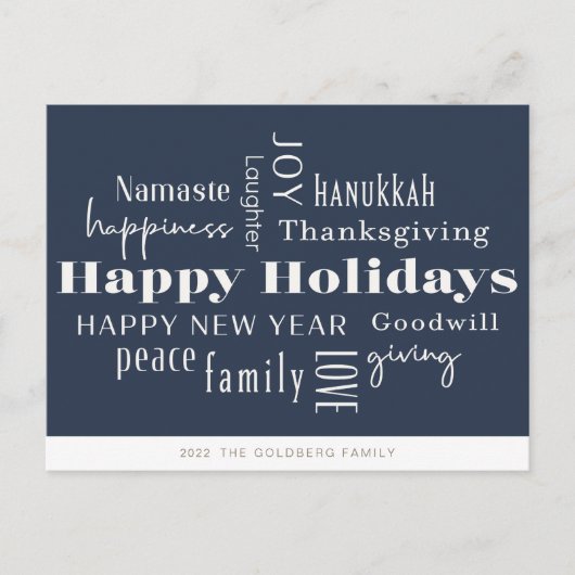 Hanoukka Greming Carte postale or Marine (Devant)