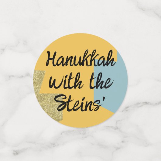 Hanoukka Happy Glitzy Table Confetti (Petit recto)