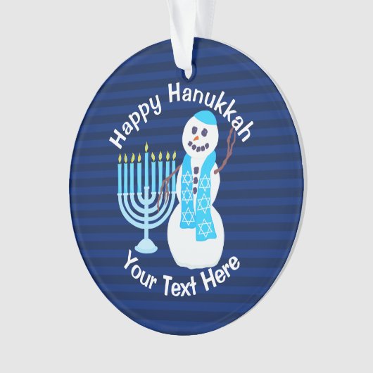 Hanoukka Juif Snowman Blue Menorah Chrismukkah (devant)