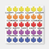 Hanoukka Magnet Carré 3D Dreidels (Devant)