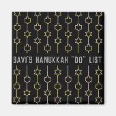Hanoukka Magnet Carré DREIDELS N ÉTOILES (Devant)