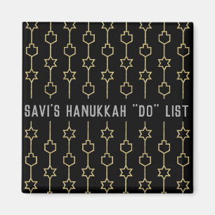 Hanoukka Magnet Carré DREIDELS N ÉTOILES