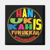 Hanoukka Magnet Carré HANOUKKA EST FUNUKKAH (Devant)