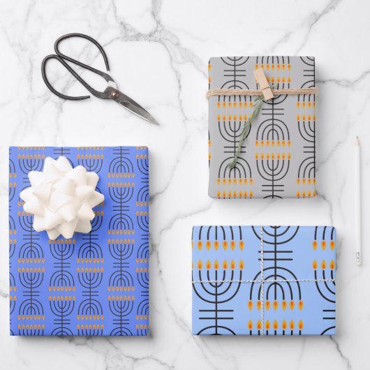 Hanoukka Menorah Abstract Design Papier S (Recto)