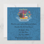 Hanoukka Menorah avec invitation à bougies (Devant)