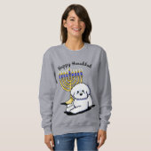 Hanoukka Menorah Bichon Sweatshirt (Devant entier)