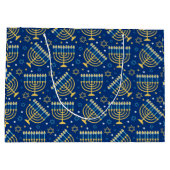 Hanoukka Menorah Blue Star Juif grand sac cadeau (Dos)