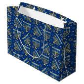 Hanoukka Menorah Blue Star Juif grand sac cadeau (Dos Angle)