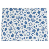 Hanoukka Menorah Blue Star Juif grand sac cadeau (Devant)