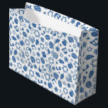 Hanoukka Menorah Blue Star Juif grand sac cadeau<br><div class="desc">Hanoukka Menorah,  étoile bleue,  juif,  sac cadeau motif.</div>
