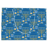Hanoukka Menorah Blue Star Juif grand sac cadeau (Dos)