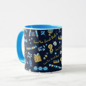 Hanoukka Menorah Dreidel Mug personnalisée (Devant gauche)