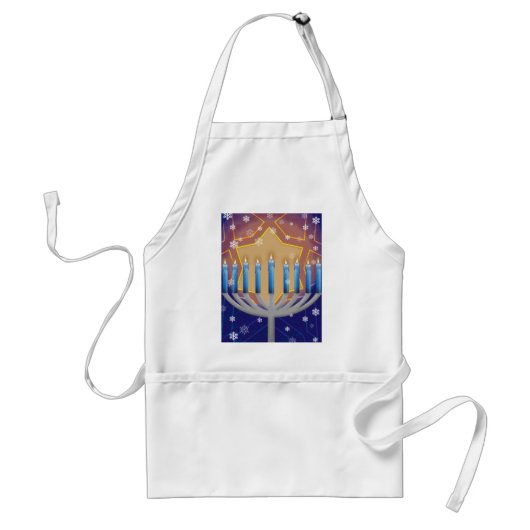 Hanoukka Menorah et tablier de cuisine de fenêtre (Devant)