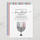 Hanoukka Menorah Fête Invitation (Devant / Derrière)