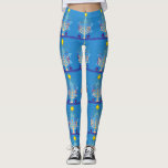 hanoukka menorah leggings<br><div class="desc">"hanoukka menorah",  "happy hanoukka",  menorah,  "star de david",  "chanoukah juif",  Hanoukka,  "fêtes juives"chanoukah,  hannukah,  chanoukkah</div>